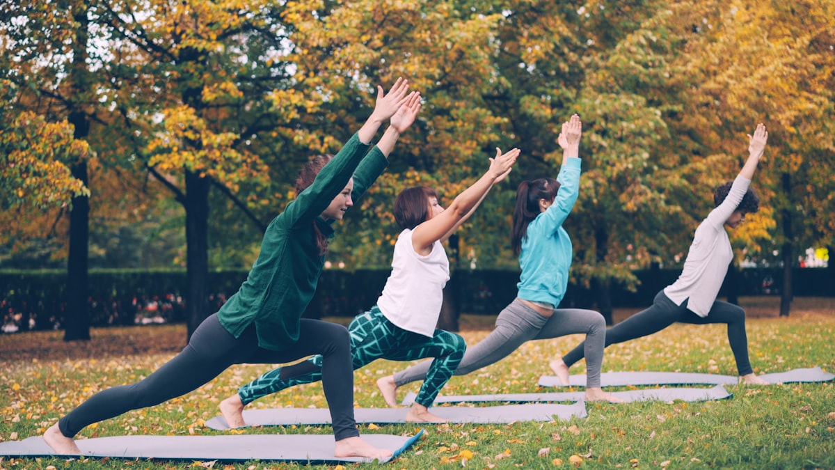 Advanced yoga pose demonstrating flexibility